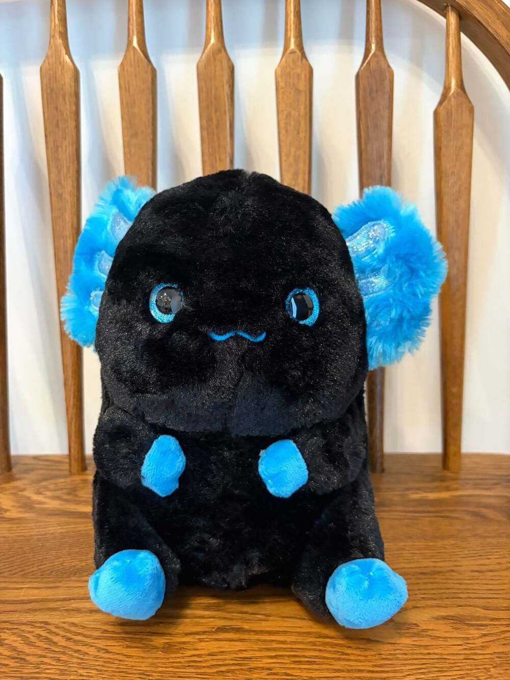 Rinco Plush Black Koala Bear with Blue Ears and Tail